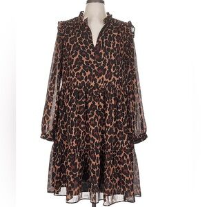 J. Crew Animal Print Ruffle Dress